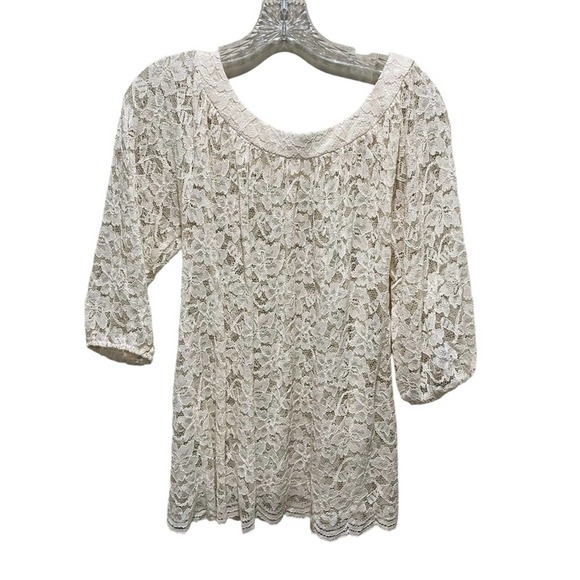Diane von Furstenberg Elisabetta Lace Blouse Tunic Creamy White Size 2 - Picture 8 of 9